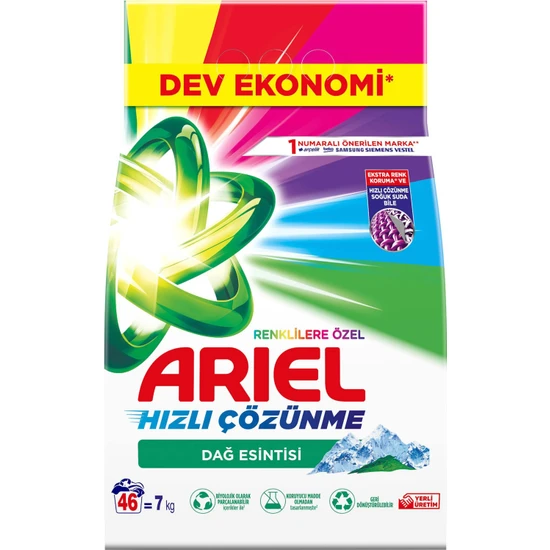 ARiEL TOZ DETERJAN - Dağ Esintisi Renklilere Özel - 7 KG