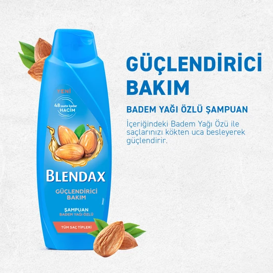 BLENDAX - Blendax Güçlendirici Bakım Badem Yağı Özlü Şampuan 500 Ml