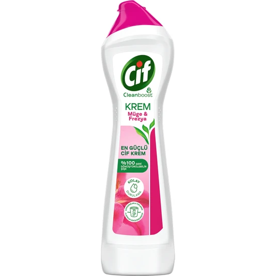 CİF - Cif Krem Yüzey Temizleyici Müge ve Frezya Yağ ve Kireç Sökücü Leke Çıkarıcı 500 ML