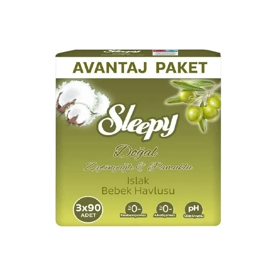 SLEEPY - Sleepy Islak Mendil 3x90 Adet Zeytinyağlı