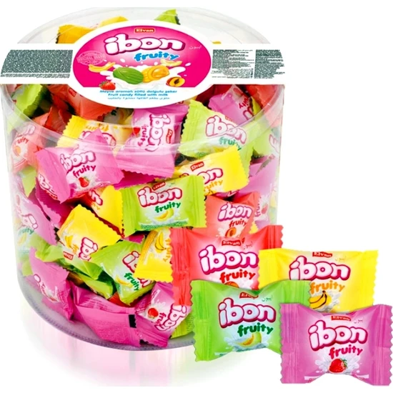 MUHTELİF - Ibon Sütlü Meyveli Şeker 1000 Gr. Silindir (1 Kutu)