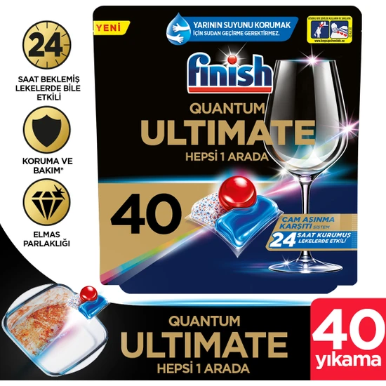 FİNİSH - Finish Quantum Ultimate Bulaşık Makinesi Deterjanı Tableti / Kapsülü 40 Yıkama