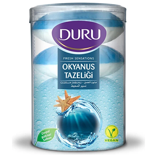 DURU - Duru Fresh Sens Okyanus Tazeliği 4 Adet Güzellik Sabunu 400Gr