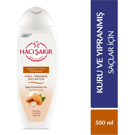 HACI ŞAKİR - Hacı Şakir Şampuan Badem 2 in 1 Arada 500 ml