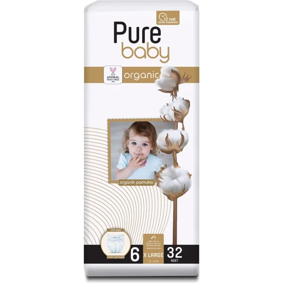 PURE - Pure Baby - Bebek Bezi 6 Numara 32 Adet