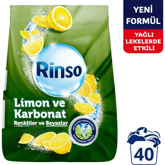 RİNSO - RiNSO - RENKLİLER VE BEYAZLAR - 6 KG - Limon ve Karbonat