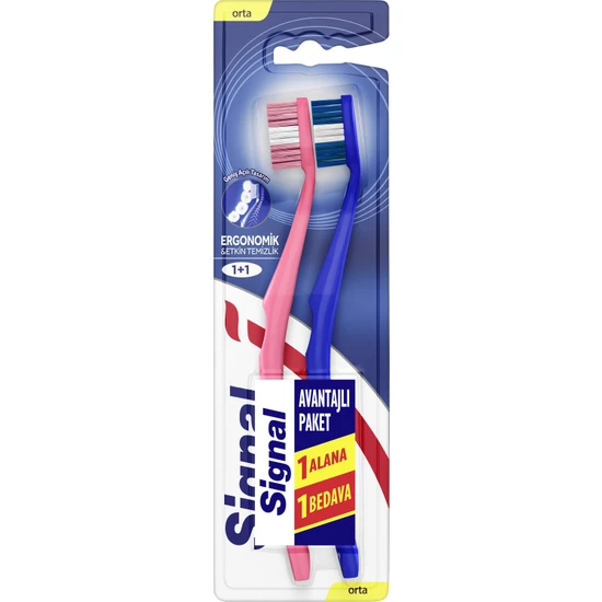 SİGNAL - Signal Ergonomik Geniş Açılı Tasarım 2'li Diş Fırçası