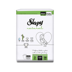 SLEEPY - Sleepy - Natural Bebek Bezi 3 Numara 56 Adet