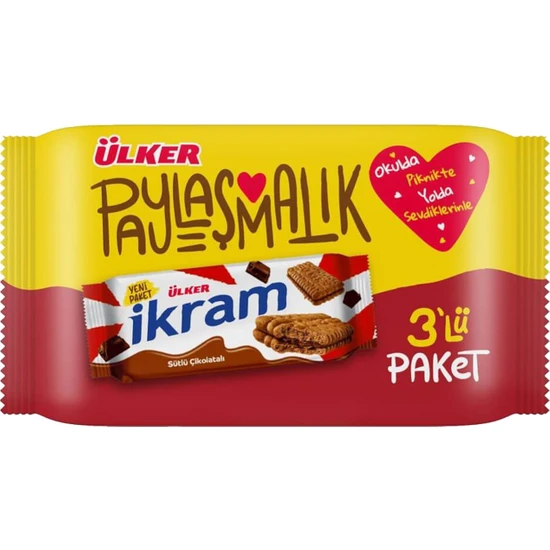ÜLKER - Ülker - İkram Çikolata Kremalı Bisküvi 3X84 gr